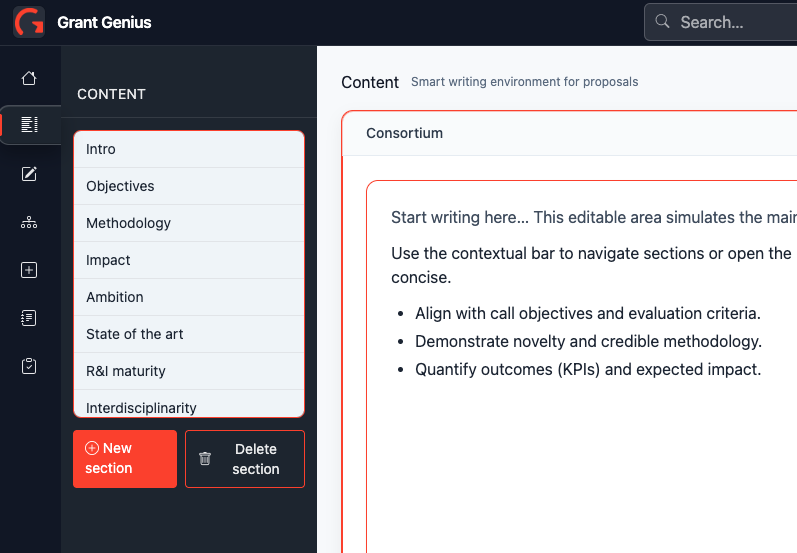 Grant Genius — proposal writing with AI